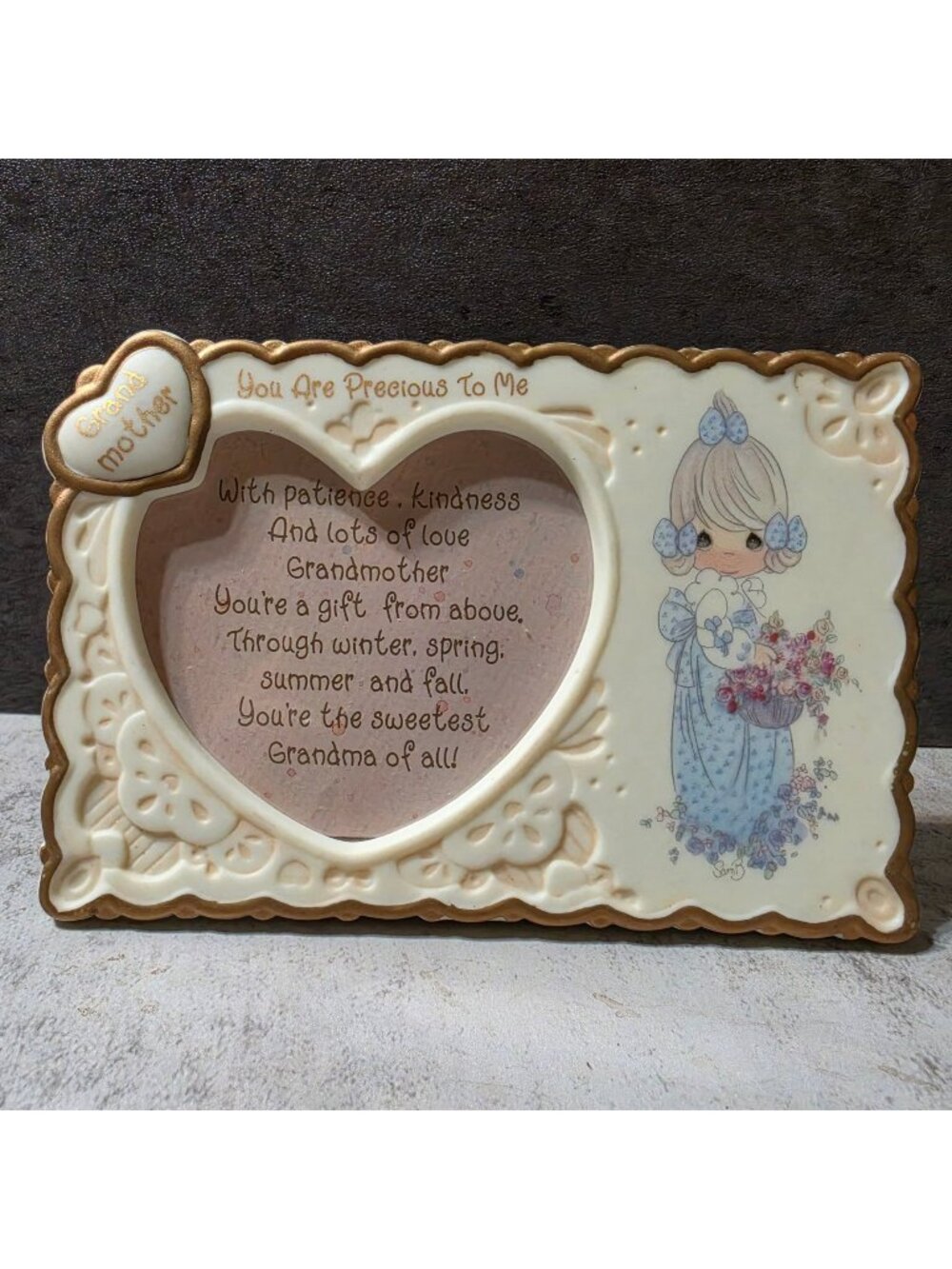 Vintage 1993 Precious Moments You Are Precious To Me Grandmother Photo Frame